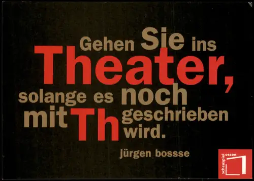 Ansichtskarte Essen (Ruhr) Werbekarte Schauspiel Essen, Grillotheater 2000