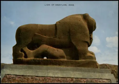 Postcard Babylon Βαβυλών Löwe von Babylon 1940