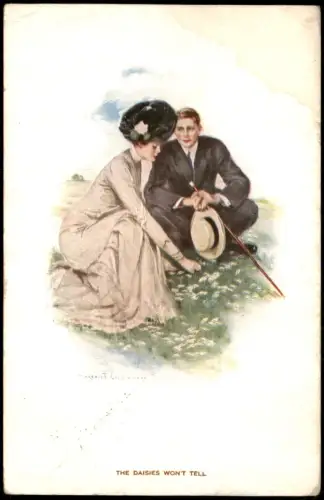 Ansichtskarte  Paar in Blumenwiese: The Daisies Won't Tell 1908