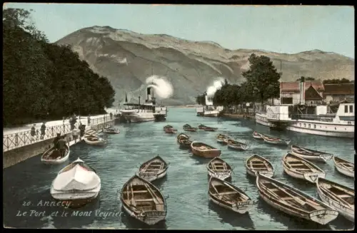 CPA Annecy Hafen und Mont Veyrier 1910