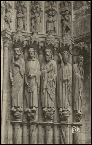Chartres Cathédrale von Chartres - Südportal, zentrale Bucht (rechte Seite) 1920