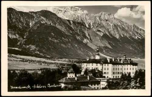 Ansichtskarte Amras-Innsbruck Schloss Ambras 1953