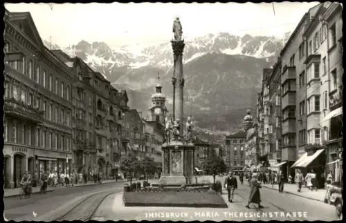 Ansichtskarte Innsbruck Maria-Theresien-Straße mit Annasäule 1950