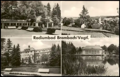 Bad Brambach Mehrbildkarte Radiumquelle Joliot-Curie-Haus Festhalle 1959
