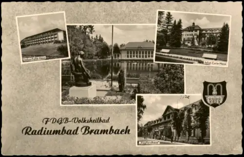 Ansichtskarte Bad Brambach Mehrbildansicht FDGB-Volksheilbad Radiumbad 1962