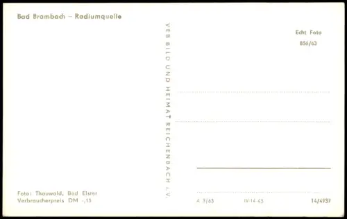 Ansichtskarte Bad Brambach Radiumquelle 1963