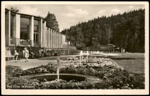 Ansichtskarte Bad Elster Kurpark mit Kurgebäude und Brunnen 1961