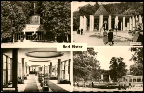 Bad Elster Bad Elster: Marienquelle, Moritzquelle, Wandelhalle Badeplatz 1953
