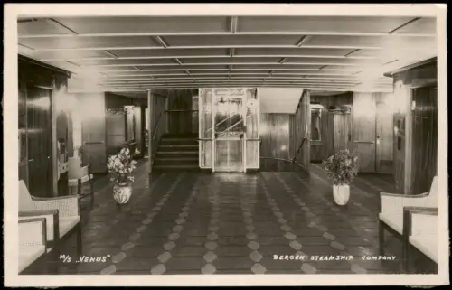 Ansichtskarte  Interieur des Dampfschiffs M/S Venus 1931