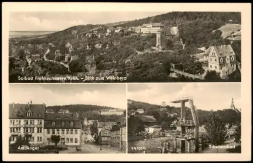 Bad Frankenhausen DDR Mehrbild-AK Ortsansichten Blick zum Weinberg 1959