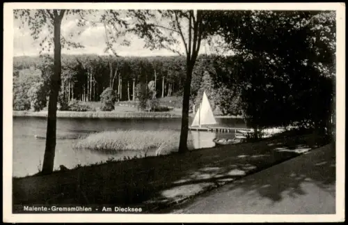 Ansichtskarte Bad Malente-Gremsmühlen-Malente Am Dieksee mit Segelboot 1951