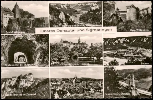 Ansichtskarte Sigmaringen Mehrbildkarte Oberes Donautal und Sigmaringen 1959
