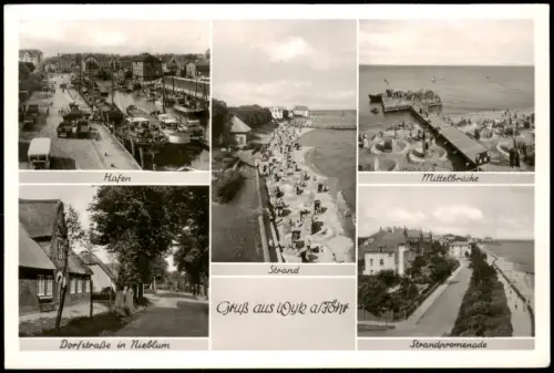 Ansichtskarte Wyk (Föhr) Mehrbildkarte von Wyk auf Föhr 1952