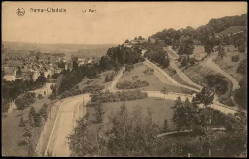 Postkaart Namur Namen Panorama der Citadelle und des Parks, Namur 1915