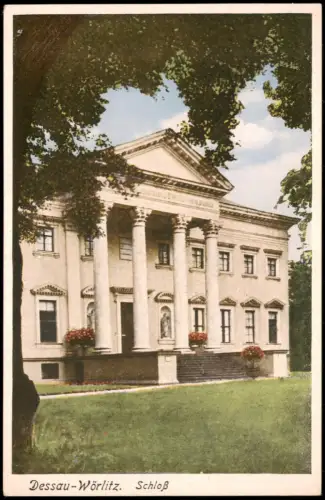 Ansichtskarte Dessau-Dessau-Roßlau Partie am Schloß 1943