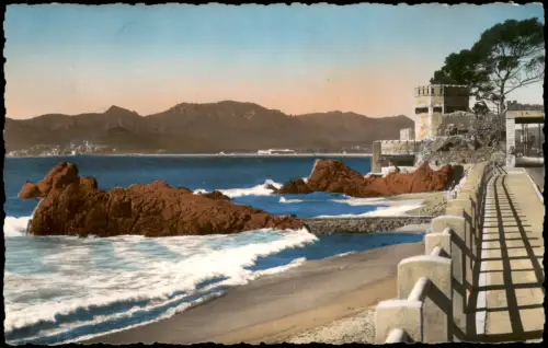 CPA La Bocca-Cannes Felsküste und Promenade 1910