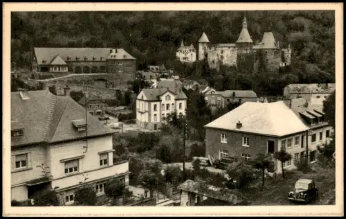 Postcard Clerf Clervaux Ansicht mit Schloss 1950