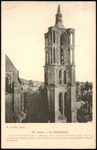 CPA Laon Kathedrale – Uhrturm 1910