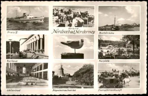 Ansichtskarte Norderney Mehrbildkarte mit Ansichten von Norderney 1950