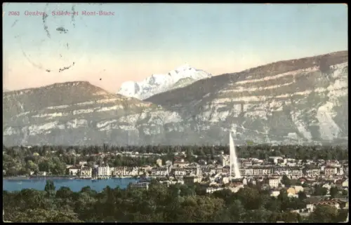 Ansichtskarte Genf Genève Genf mit Salève und Mont Blanc 1910