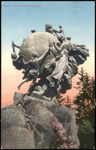 Ansichtskarte Bern (Schweiz) Berne Weltpostvereindenkmal 1913