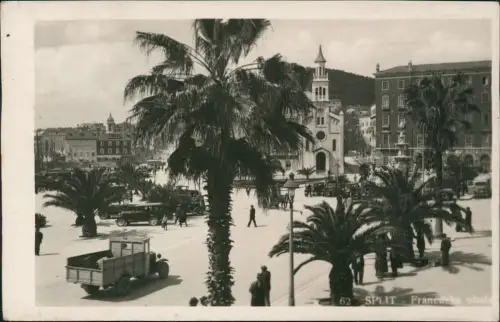 Postcard Split Split Francuska obala - Palmen LKW 1938