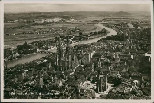 Ansichtskarte Regensburg Luftbild Fernsicht 1938