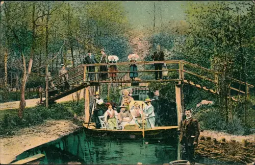 Ansichtskarte .Brandenburg  Trachten - Typen Kahn Brücke 1911  Stempel Burg