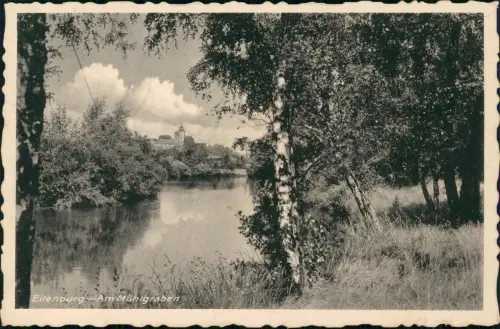 Ansichtskarte Eilenburg Am Mühlgraben 1942  gel. Feldpoststempel WK2