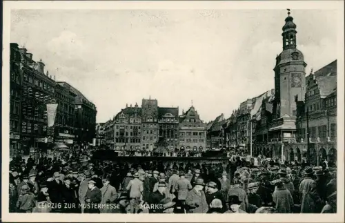 Ansichtskarte Leipzig Markt zur Mustermesse 1939