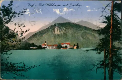 Ansichtskarte Kochel am See Dorf Jochberg 1923  gel. Inflafrankatur 20M +100M