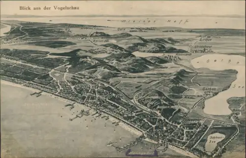 Ansichtskarte Heringsdorf Usedom Blick aus der Vogelschau Garz Korswandt 1923