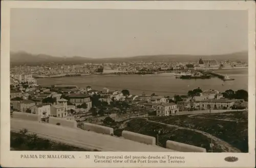 Palma ( de Mallorca) Vista general del puerto desde el Terreno 1929