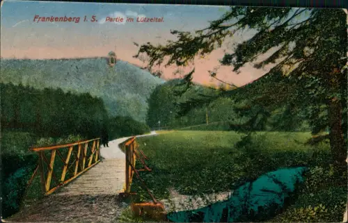 Ansichtskarte Frankenberg Sachsen Lützeltal 1923  Vorinfla Arbeiter 40M