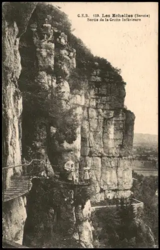 CPA Les Échelles Sortie de la Grotte Inférieure, Les Echelles 1925