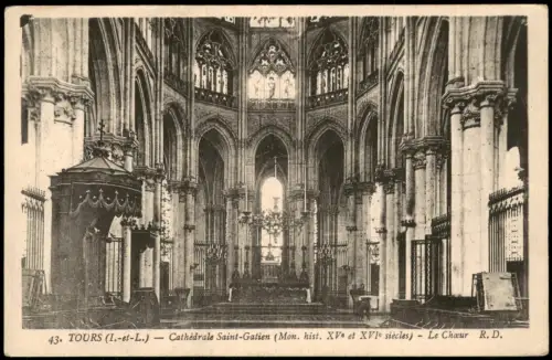 CPA Tours Cathédrale Saint-Gatien, Le Chœur 1915