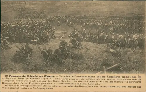 Panorama der Schlacht von Waterloo berittene Jäger und Kurassiere 1915