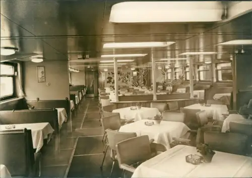 Ansichtskarte  M.S. Friedrich Wolf Fahrgastschiff Innenansicht DDR 1965