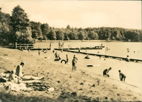 Ansichtskarte Lübtheen Strandbad mit Anlagen - Fotokarte 1969