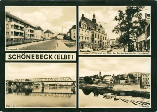 Ansichtskarte Schönebeck (Elbe) Krausestraße, Totale uvm 1966