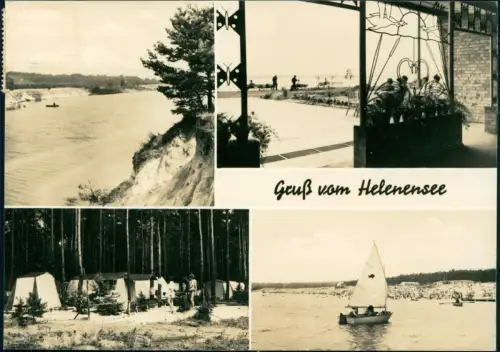Ansichtskarte Frankfurt (Oder) Helenesee Strand Zeltplatz Restaurant 1971