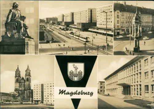 Ansichtskarte Magdeburg Stadtteilansichten Foto Mehrbildkarte 1968