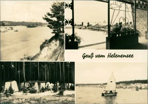 Ansichtskarte Frankfurt (Oder) Helenesee Strand Zeltplatz Restaurant 1971