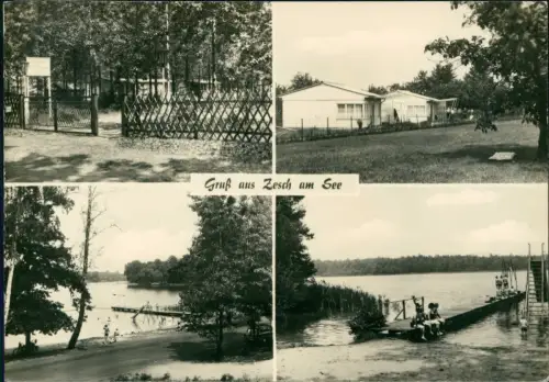 Ansichtskarte Zesch am See-Zossen Zeltplatz Strand Rutsche 1971