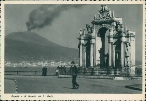 Cartolina Neapel Napoli Vesuvio da S. Lucia. Vesuv 1932