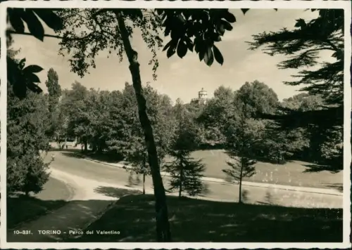 Cartolina Turin Torino Parco del Valentino 1928