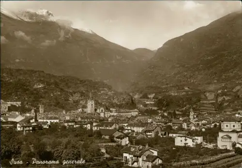 Cartolina Susa Panorama generale - Fotokarte 1931  Piemont