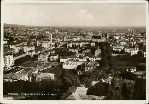 Cartolina Bergamo Veduta Generale di Citta Bassa - Fotokarte 1935