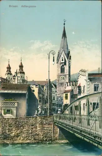 Cartolina Brixen Bressanone Adlergasse 1912