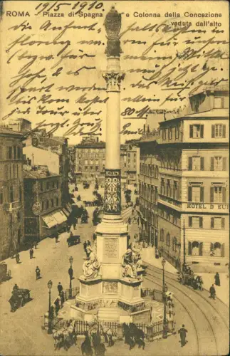 Cartolina Rom Roma Piazza di Spagna 1919